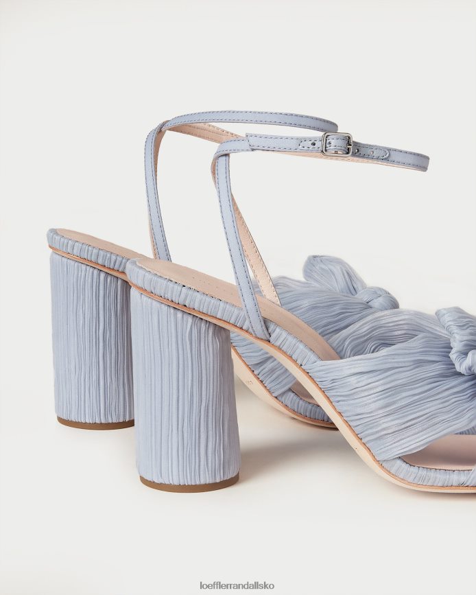 Kvinder Loeffler Randall camellia plisseret sløjfehæl blå sko P64XZ47