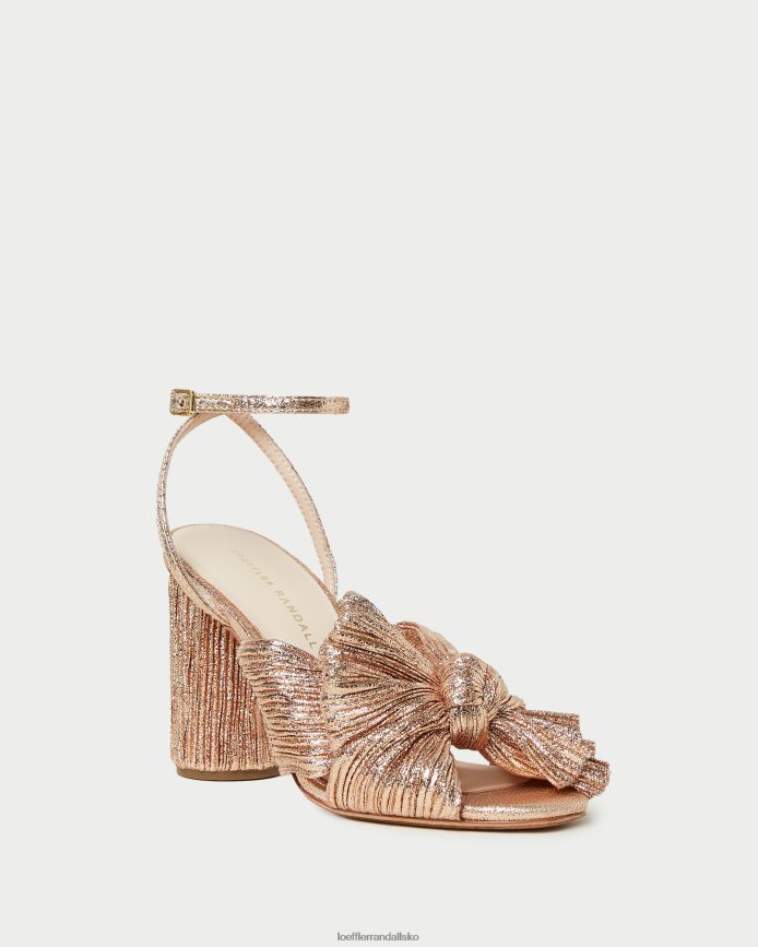 Kvinder Loeffler Randall camellia plisseret sløjfehæl klit sko P64XZ472