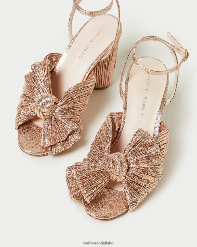 Kvinder Loeffler Randall camellia plisseret sløjfehæl klit sko P64XZ472