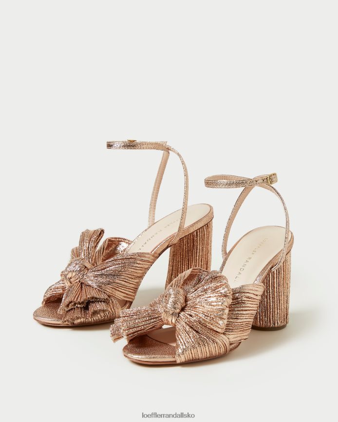Kvinder Loeffler Randall camellia plisseret sløjfehæl klit sko P64XZ472
