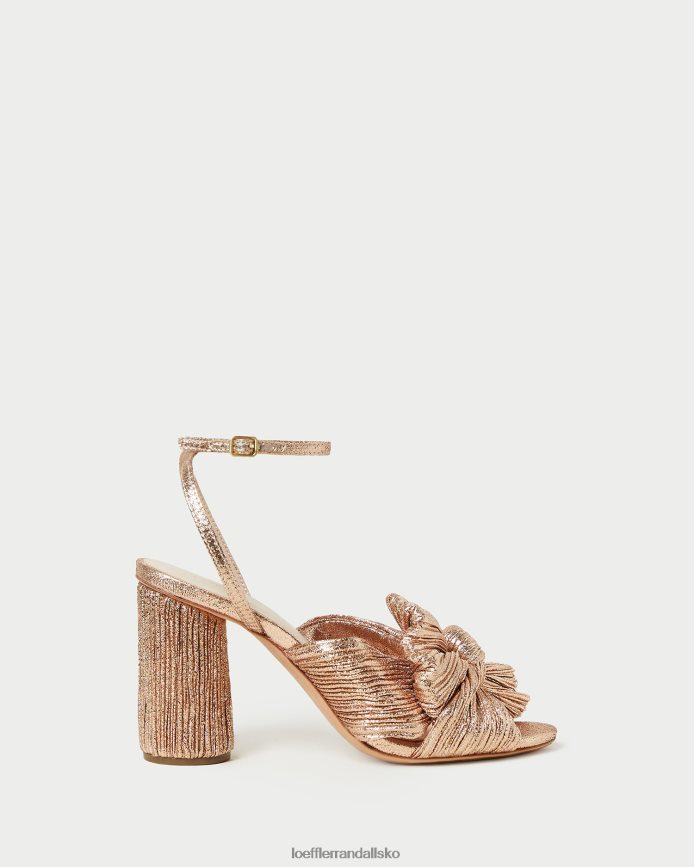 Kvinder Loeffler Randall camellia plisseret sløjfehæl klit sko P64XZ472