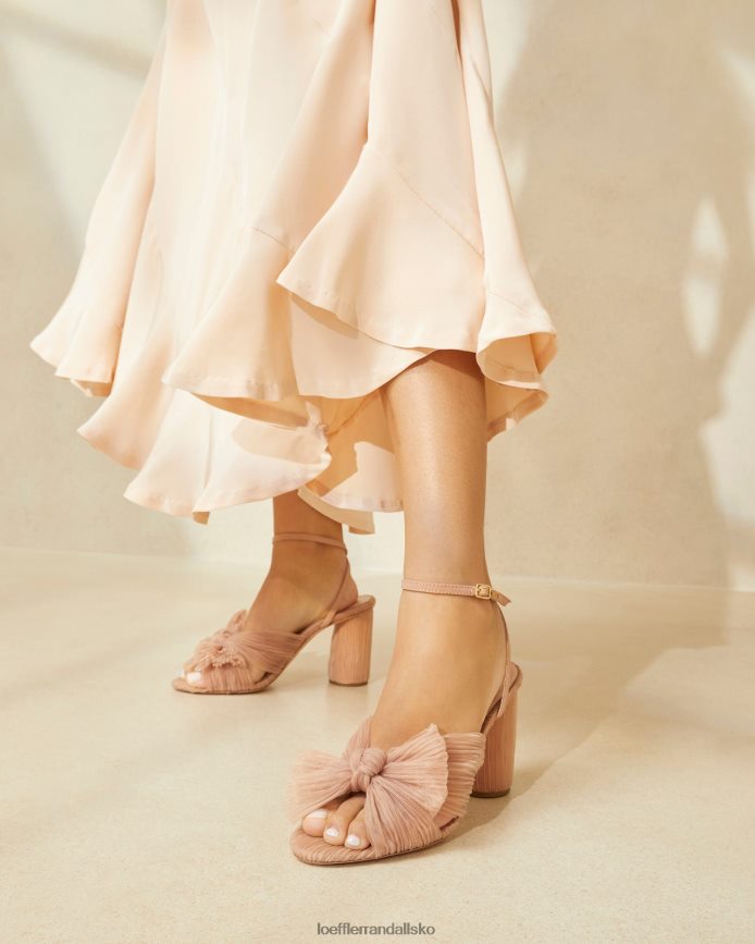 Kvinder Loeffler Randall camellia plisseret sløjfehæl skønhed sko P64XZ411