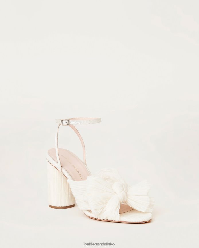 Kvinder Loeffler Randall camellia plisseret sløjfehæl vegansk perle sko P64XZ41