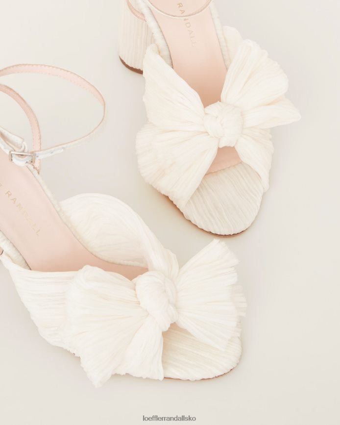 Kvinder Loeffler Randall camellia plisseret sløjfehæl vegansk perle sko P64XZ41