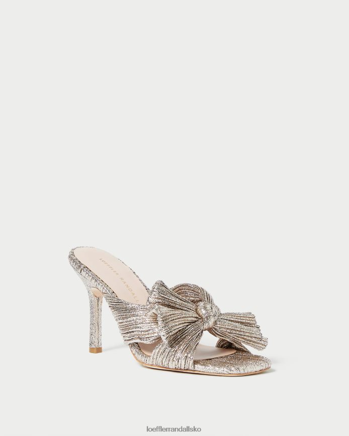 Kvinder Loeffler Randall claudia plisseret sløjfemule champagne sko P64XZ494