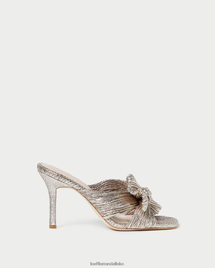 Kvinder Loeffler Randall claudia plisseret sløjfemule champagne sko P64XZ494