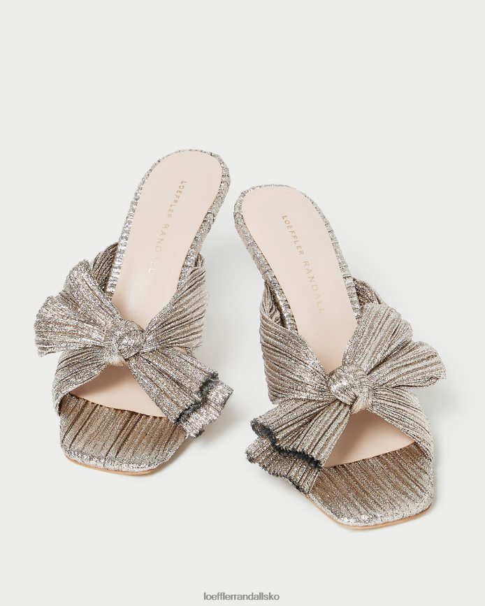 Kvinder Loeffler Randall claudia plisseret sløjfemule champagne sko P64XZ494