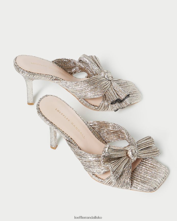 Kvinder Loeffler Randall claudia plisseret sløjfemule champagne sko P64XZ494