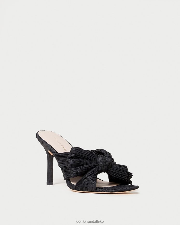 Kvinder Loeffler Randall claudia plisseret sløjfemule sort sko P64XZ460