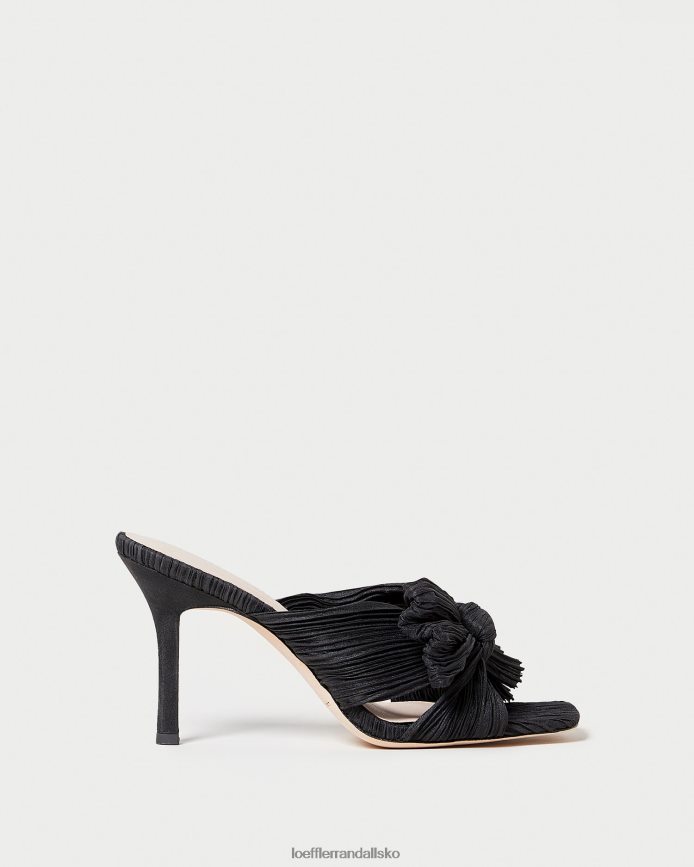 Kvinder Loeffler Randall claudia plisseret sløjfemule sort sko P64XZ460