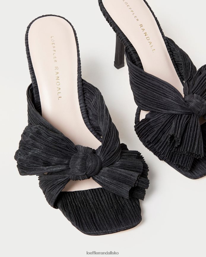 Kvinder Loeffler Randall claudia plisseret sløjfemule sort sko P64XZ460