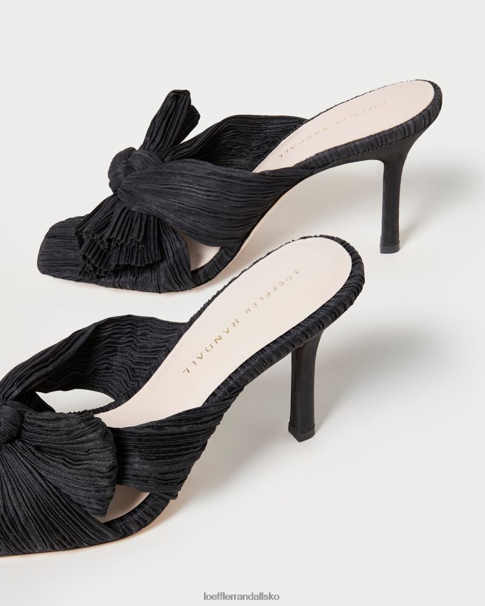 Kvinder Loeffler Randall claudia plisseret sløjfemule sort sko P64XZ460