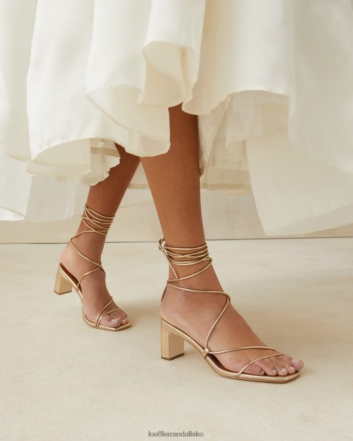 Kvinder Loeffler Randall cosette ankel wrap hæl champagne sko P64XZ437