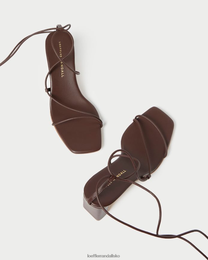 Kvinder Loeffler Randall cosette ankel wrap hæl chokolade sko P64XZ486