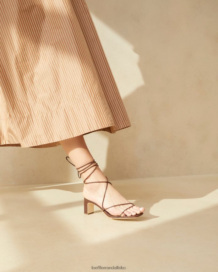 Kvinder Loeffler Randall cosette ankel wrap hæl chokolade sko P64XZ486