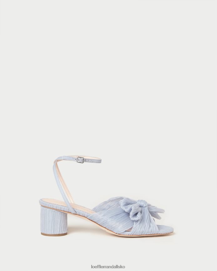 Kvinder Loeffler Randall dahlia plisseret sløjfehæl blå sko P64XZ44