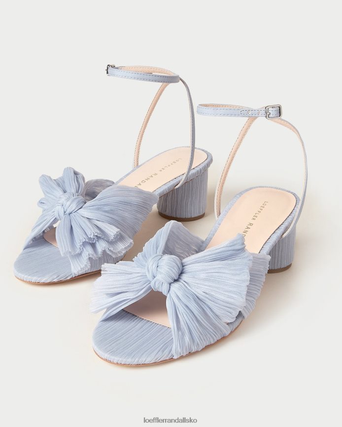 Kvinder Loeffler Randall dahlia plisseret sløjfehæl blå sko P64XZ44