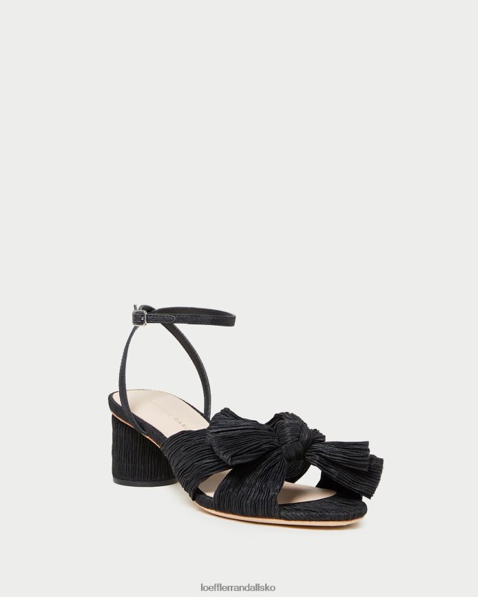 Kvinder Loeffler Randall dahlia plisseret sløjfehæl sort sko P64XZ425
