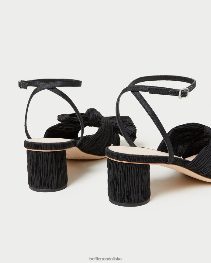 Kvinder Loeffler Randall dahlia plisseret sløjfehæl sort sko P64XZ425