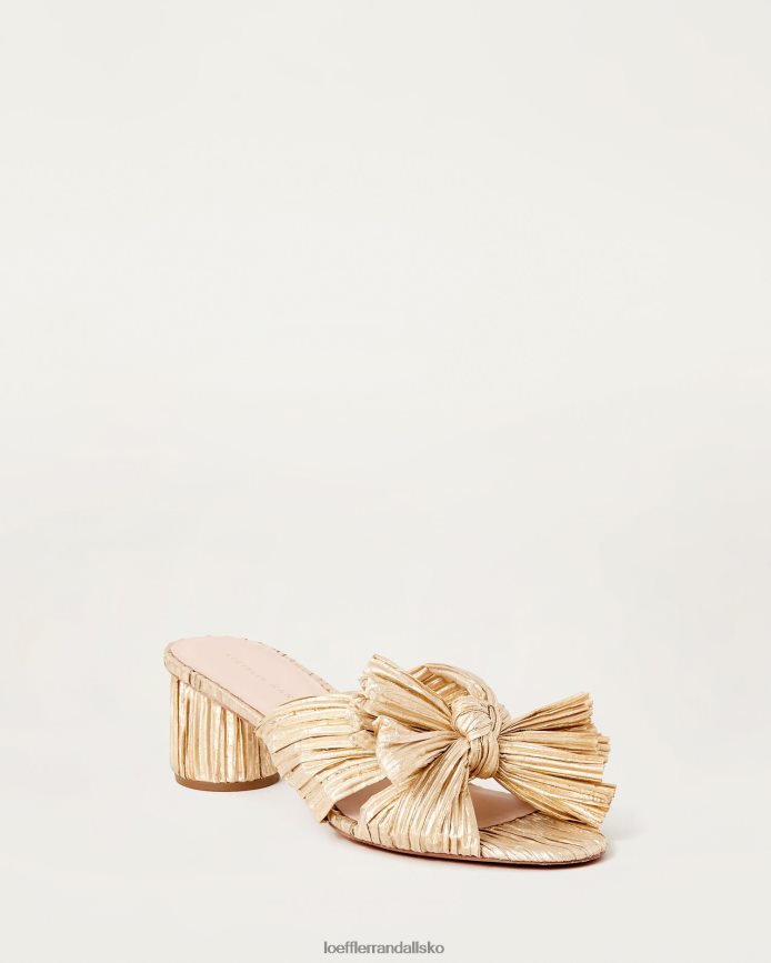 Kvinder Loeffler Randall emilia plisseret sløjfehæl guld sko P64XZ413