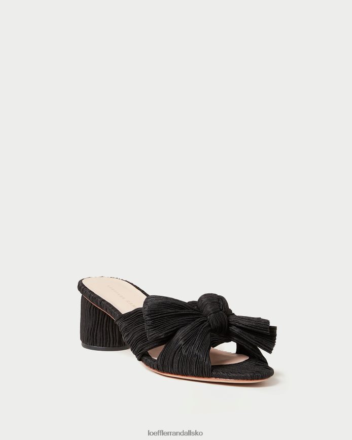 Kvinder Loeffler Randall emilia plisseret sløjfehæl sort sko P64XZ418