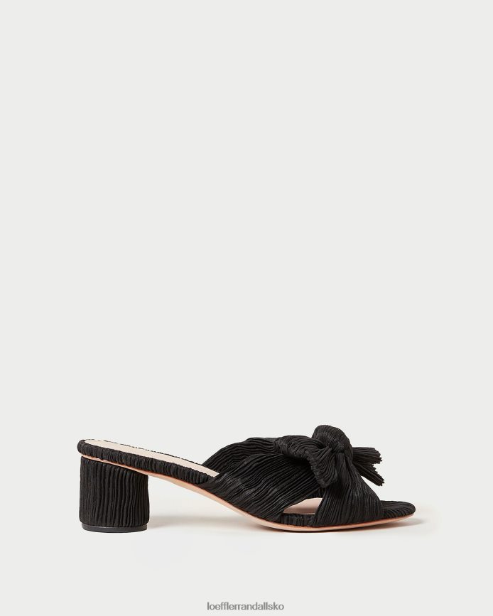 Kvinder Loeffler Randall emilia plisseret sløjfehæl sort sko P64XZ418