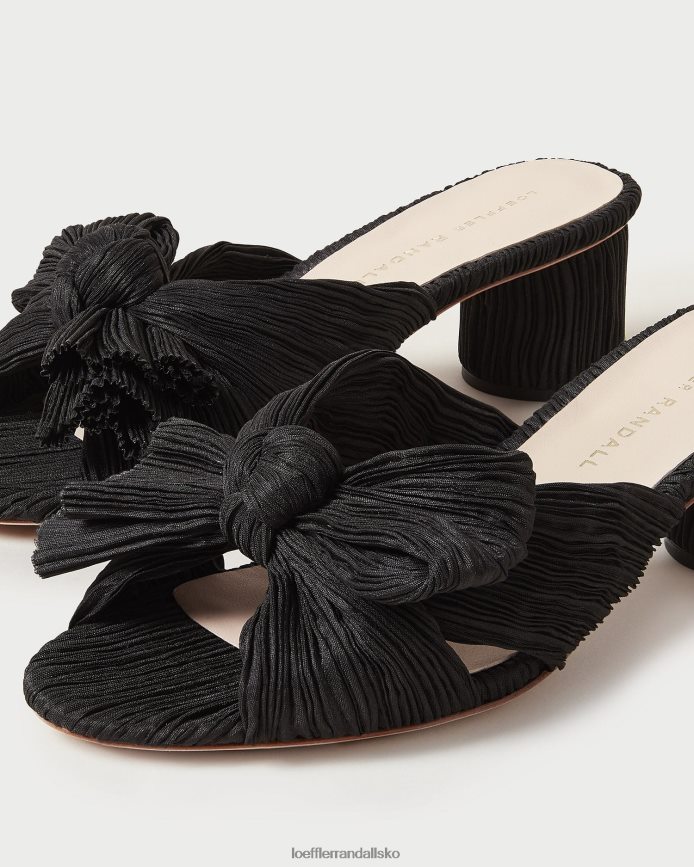 Kvinder Loeffler Randall emilia plisseret sløjfehæl sort sko P64XZ418
