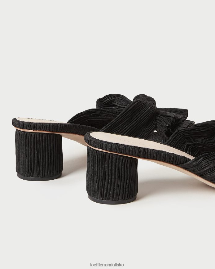 Kvinder Loeffler Randall emilia plisseret sløjfehæl sort sko P64XZ418