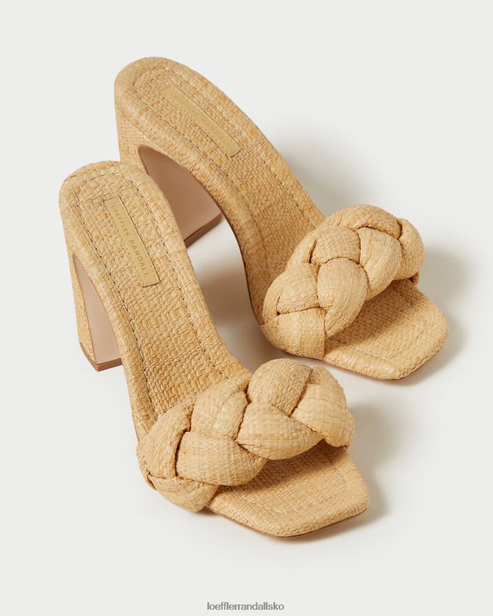Kvinder Loeffler Randall freya flettet kurvemuldyr naturlig sko P64XZ441