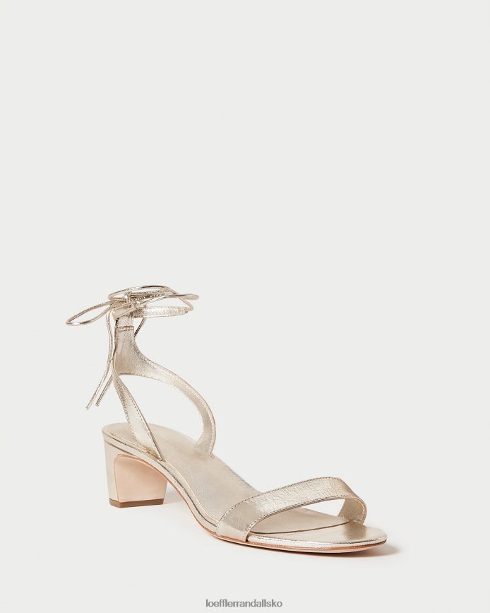 Kvinder Loeffler Randall jackie sandal med mellemhæl champagne sko P64XZ412