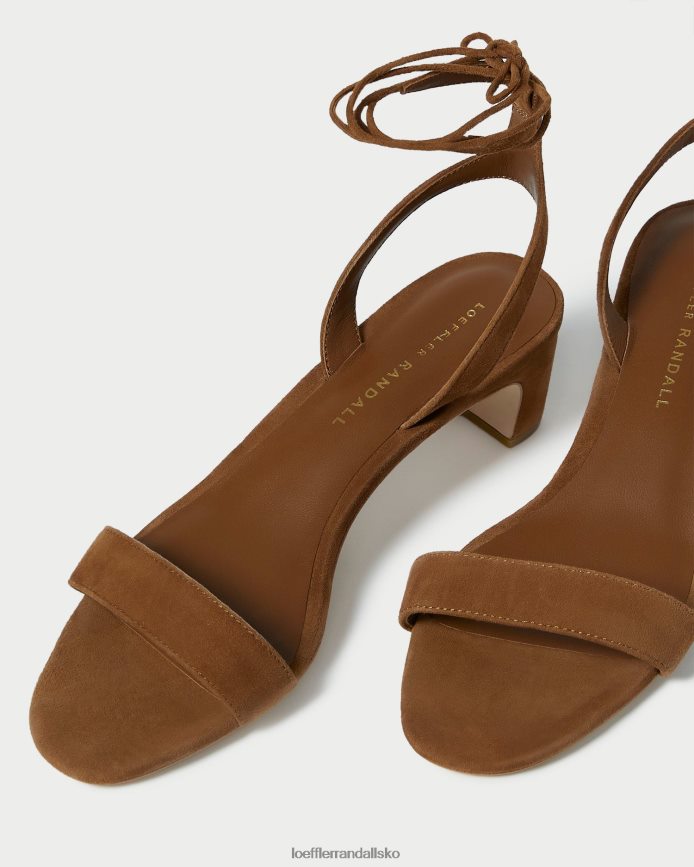 Kvinder Loeffler Randall jackie sandal med mellemhæl kakao sko P64XZ487