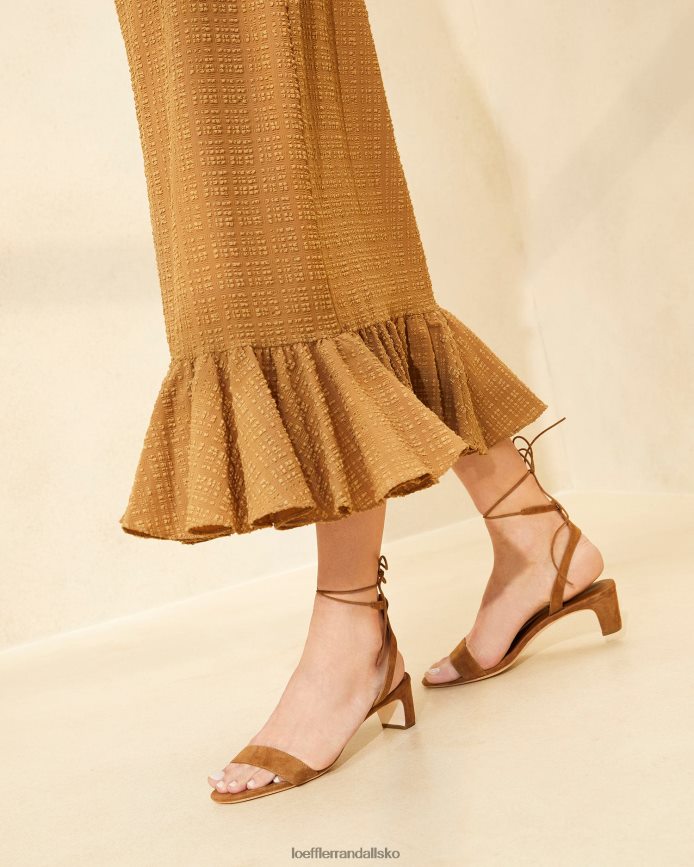Kvinder Loeffler Randall jackie sandal med mellemhæl kakao sko P64XZ487
