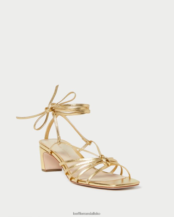 Kvinder Loeffler Randall lola knude snøre midt på hælen guld sko P64XZ485