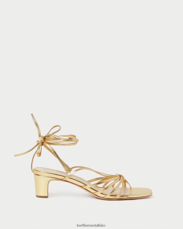 Kvinder Loeffler Randall lola knude snøre midt på hælen guld sko P64XZ485