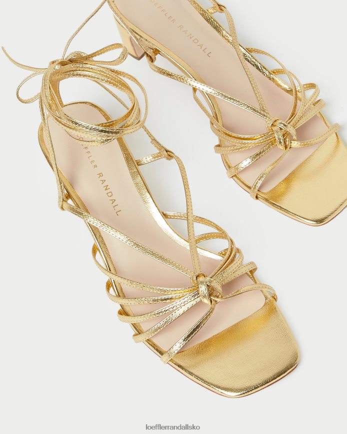 Kvinder Loeffler Randall lola knude snøre midt på hælen guld sko P64XZ485