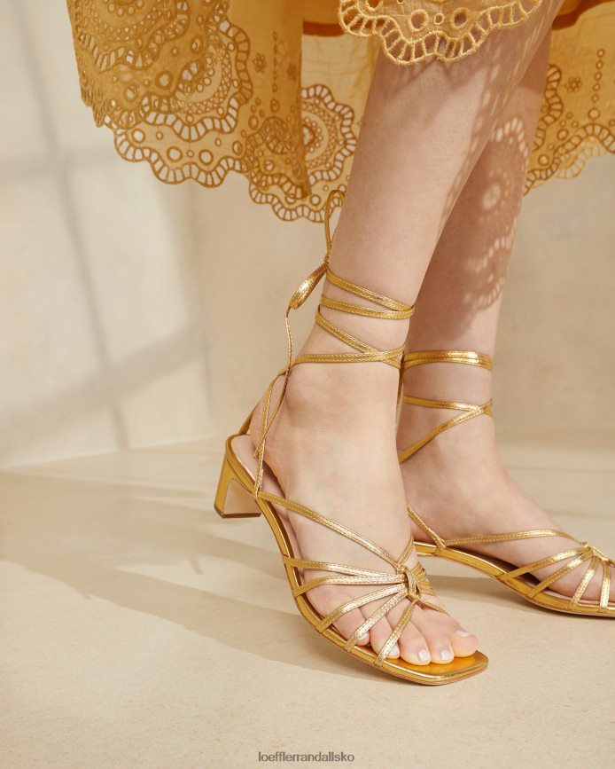 Kvinder Loeffler Randall lola knude snøre midt på hælen guld sko P64XZ485