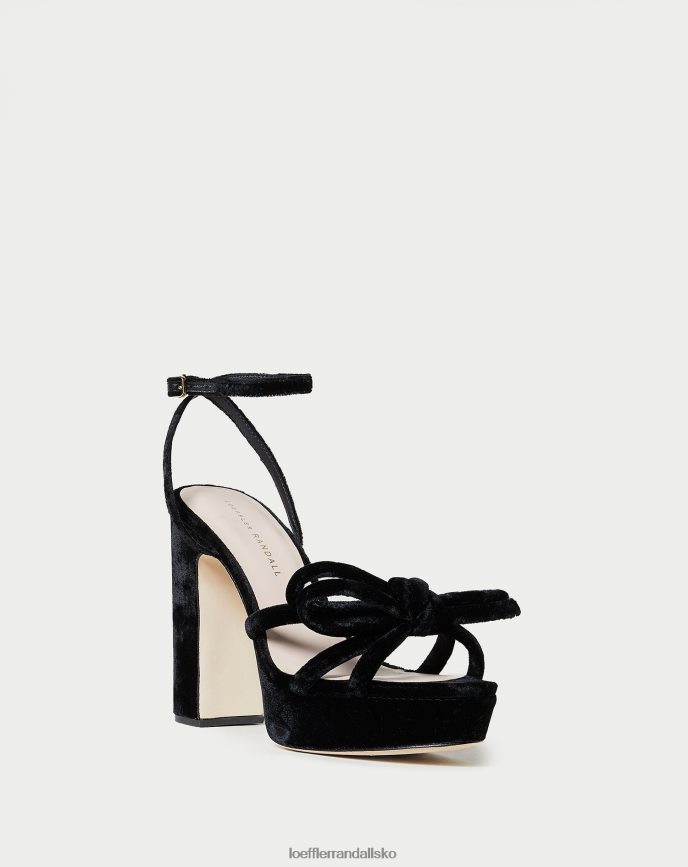 Kvinder Loeffler Randall melany platform bue hæl sort sko P64XZ455