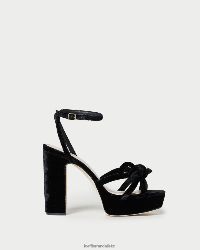 Kvinder Loeffler Randall melany platform bue hæl sort sko P64XZ455