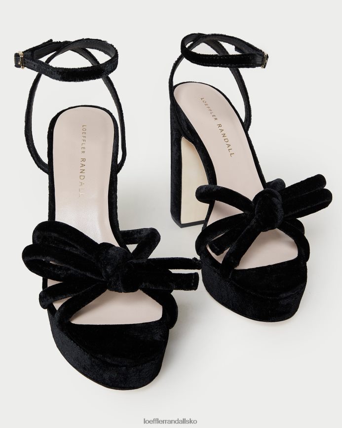 Kvinder Loeffler Randall melany platform bue hæl sort sko P64XZ455