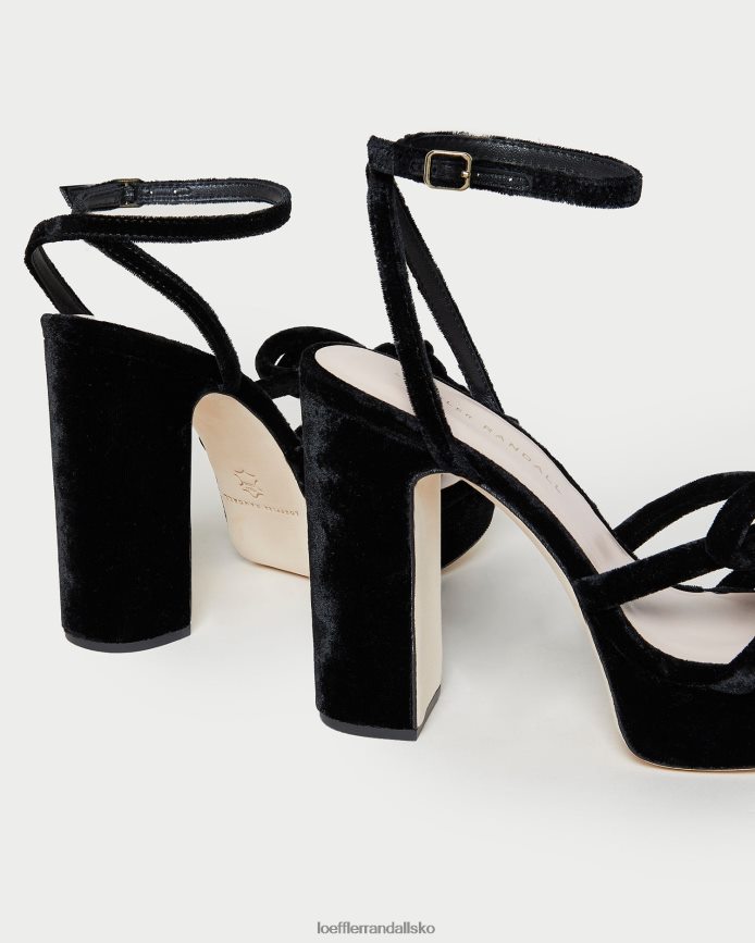 Kvinder Loeffler Randall melany platform bue hæl sort sko P64XZ455