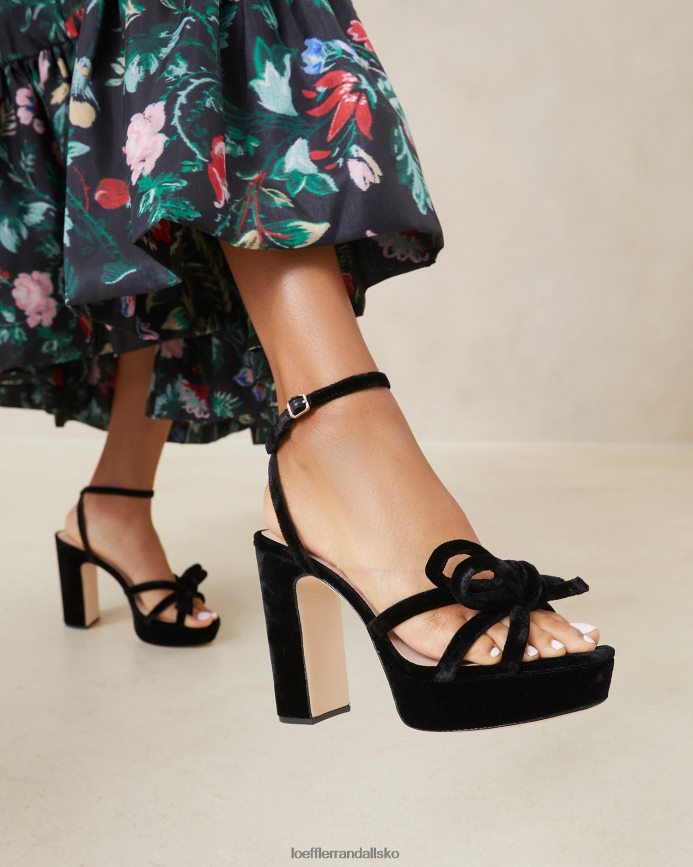 Kvinder Loeffler Randall melany platform bue hæl sort sko P64XZ455