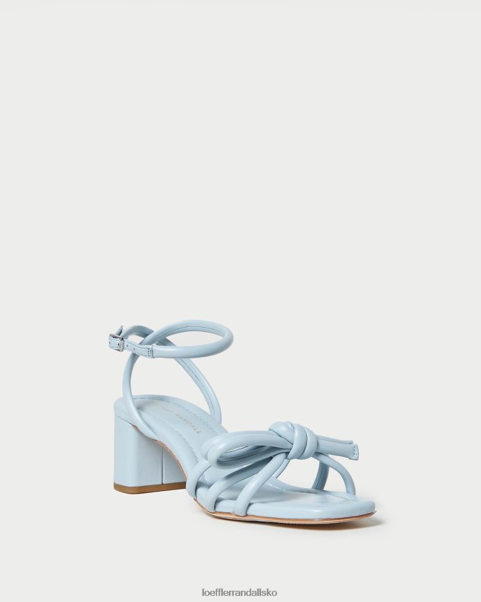 Kvinder Loeffler Randall mikel sløjfe sandal med mellemhæl blå sko P64XZ440