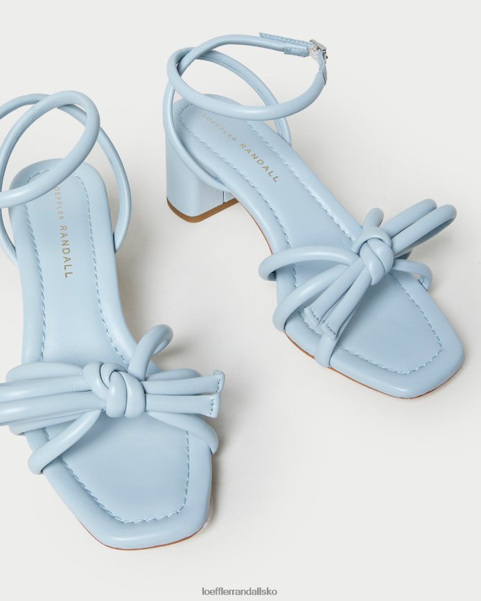 Kvinder Loeffler Randall mikel sløjfe sandal med mellemhæl blå sko P64XZ440