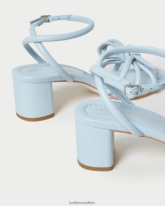 Kvinder Loeffler Randall mikel sløjfe sandal med mellemhæl blå sko P64XZ440