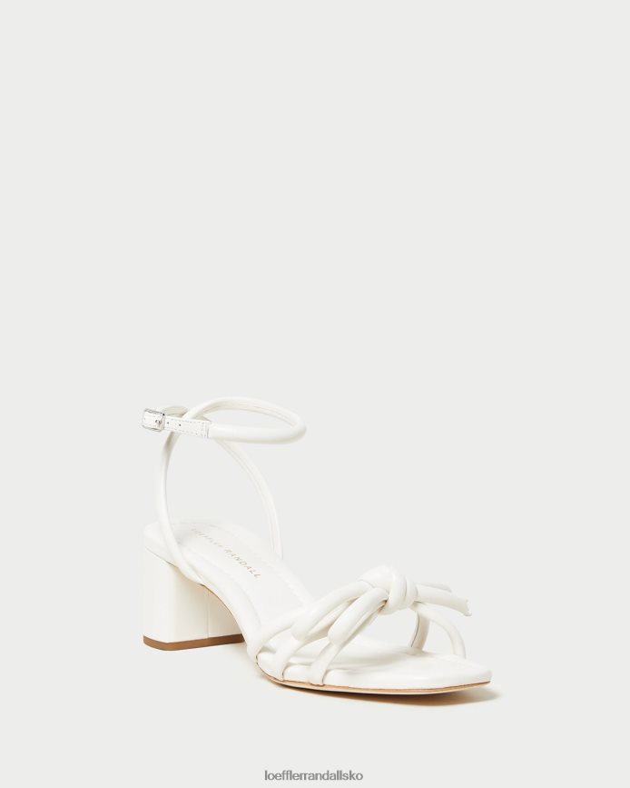 Kvinder Loeffler Randall mikel sløjfe sandal med mellemhæl hvid sko P64XZ424