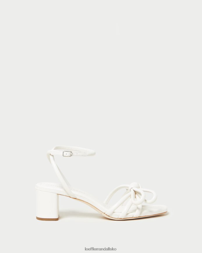 Kvinder Loeffler Randall mikel sløjfe sandal med mellemhæl hvid sko P64XZ424