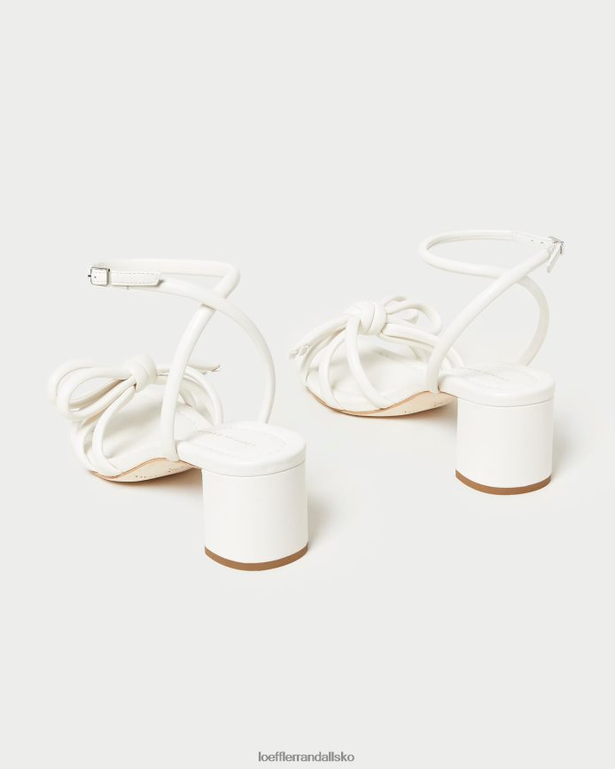 Kvinder Loeffler Randall mikel sløjfe sandal med mellemhæl hvid sko P64XZ424