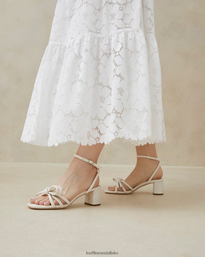 Kvinder Loeffler Randall mikel sløjfe sandal med mellemhæl hvid sko P64XZ424