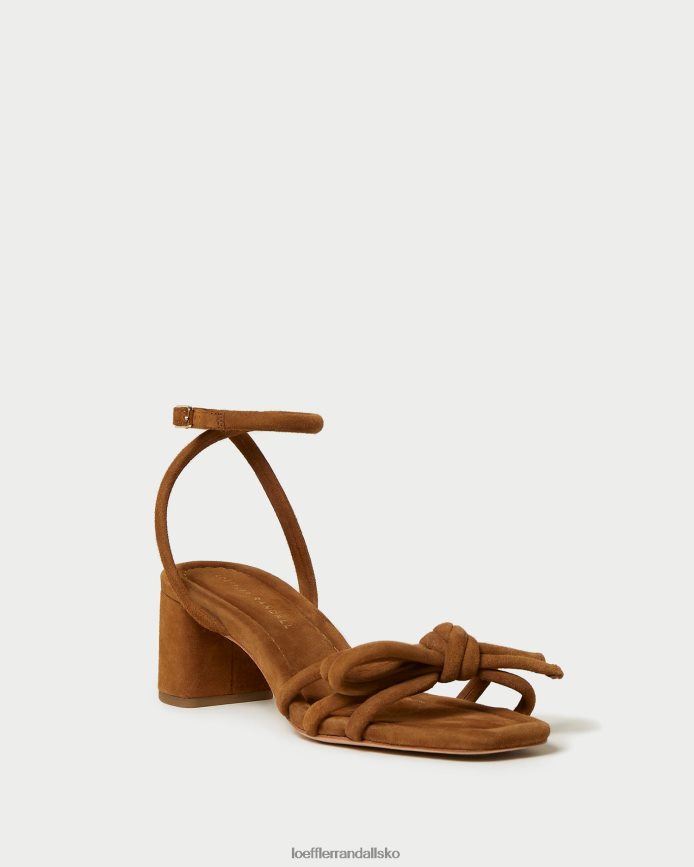 Kvinder Loeffler Randall mikel sløjfe sandal med mellemhæl kakao sko P64XZ462