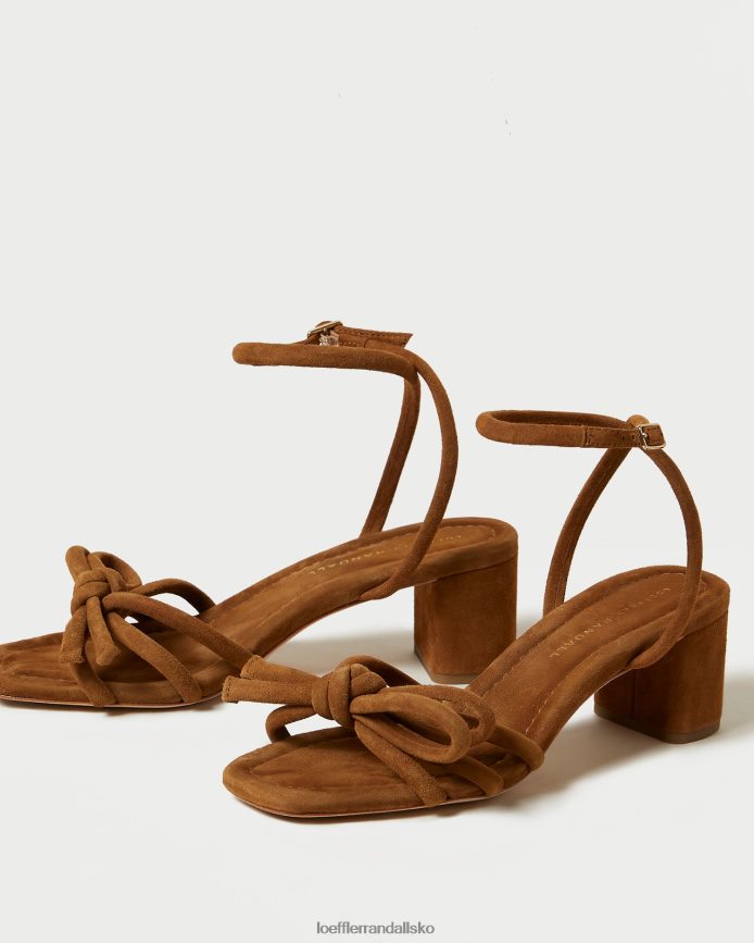 Kvinder Loeffler Randall mikel sløjfe sandal med mellemhæl kakao sko P64XZ462